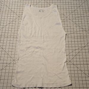 White Ribbed Tank Top 2X: 2XA